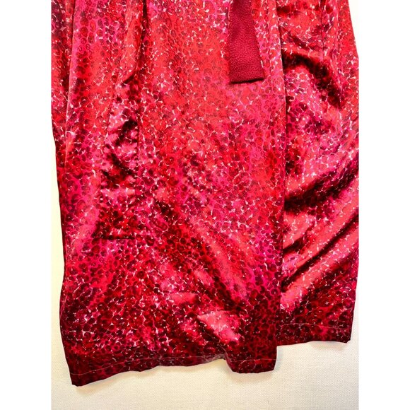 Victoria's Secret Womens Leopard Print Robe XS/S Satin Red Collar & Belt - Picture 6 of 15